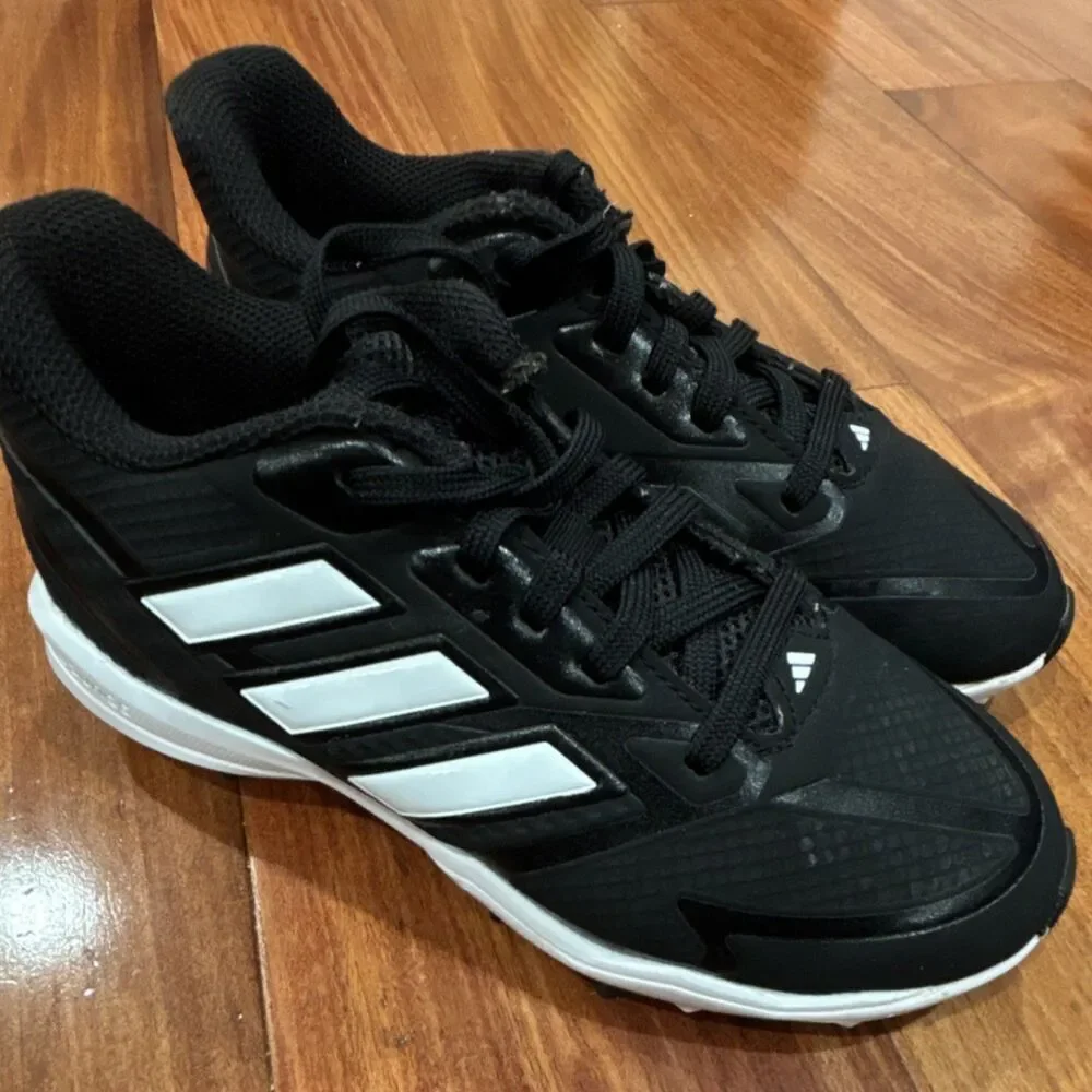 adidas Black/White Kids Baseball Softball Cleats size 1.5